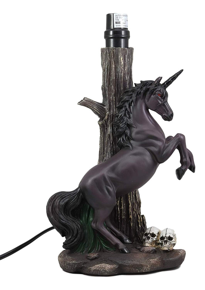 Ebros Gift Ebros Black Unicorn Sculptural Desktop Table Lamp With Night Sky Shade 19" Tall