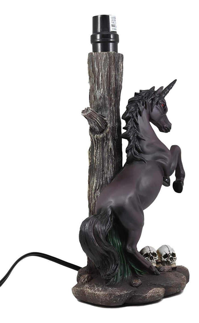Ebros Gift Ebros Black Unicorn Sculptural Desktop Table Lamp With Night Sky Shade 19" Tall