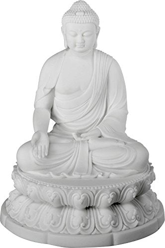 ebros gift Ebros Blessing Buddha Sakayamuni Meditate on Lotus 7" H Sculpture Buddhism Figurine