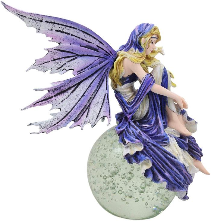 Ebros Gift Ebros Blonde Fairy Sitting On Lunar Full Moon Statue 8.5" Tall By Nene Thomas