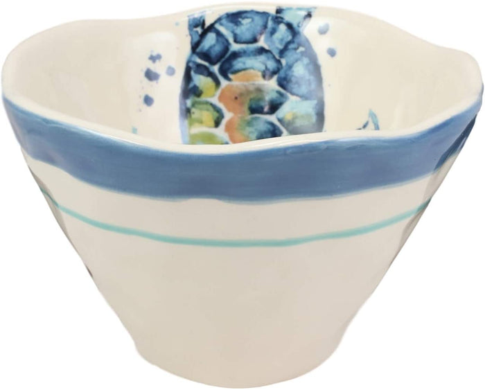 Ebros Gift Ebros Blue And White Sea Turtle Ceramic Dinnerware (Small Soup Bowl Set Of 2)