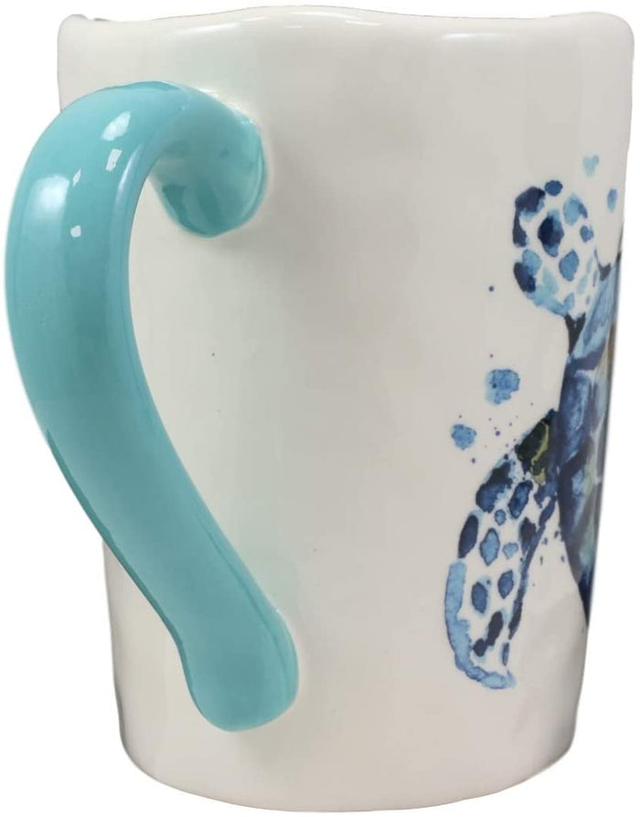 Ebros Gift Ebros Blue And White Sea Turtle Ceramic Dinnerware (Drinking Cup Mug Set Of 2)