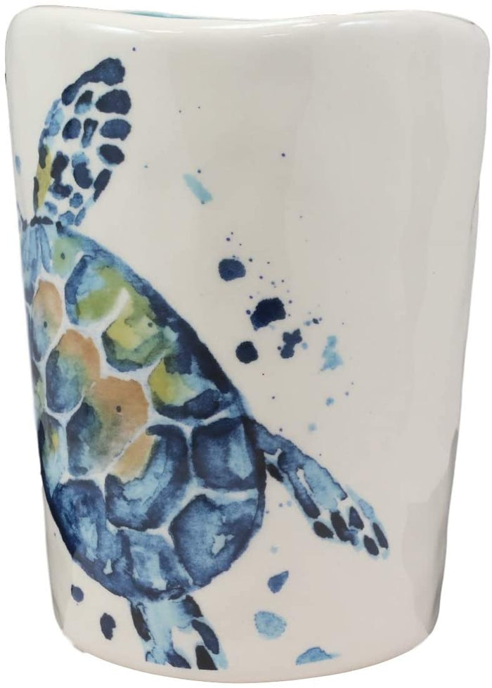 Ebros Gift Ebros Blue And White Sea Turtle Ceramic Dinnerware (Drinking Cup Mug Set Of 2)