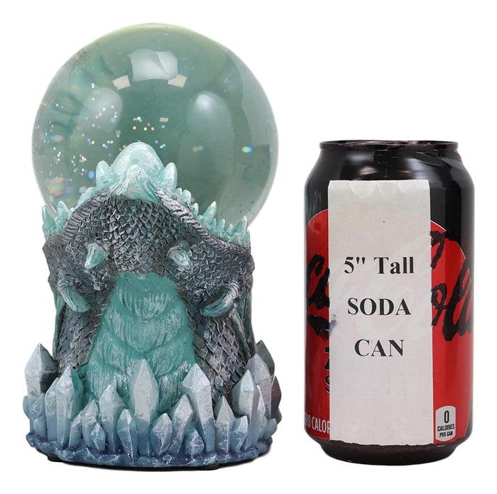 Ebros Gift Ebros Blue Frost Dragon LED Night Light Glitter Sparkle Water Globe Storm Ball