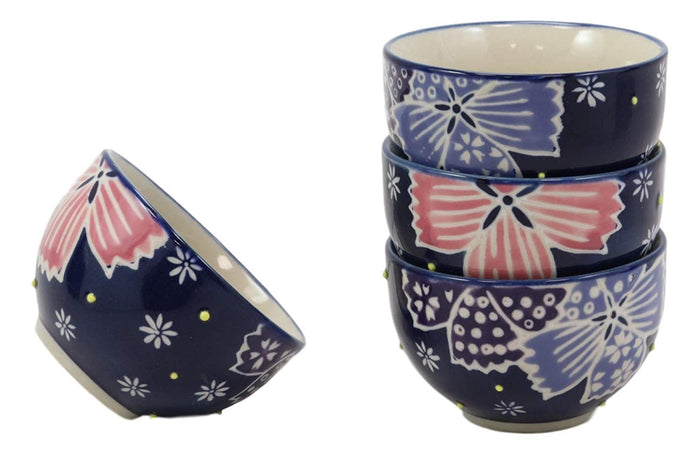 Ebros Gift Ebros Blue Winter Frost Colorful Large Floral Blooms 25oz Tea Pot With 4 Cups Set