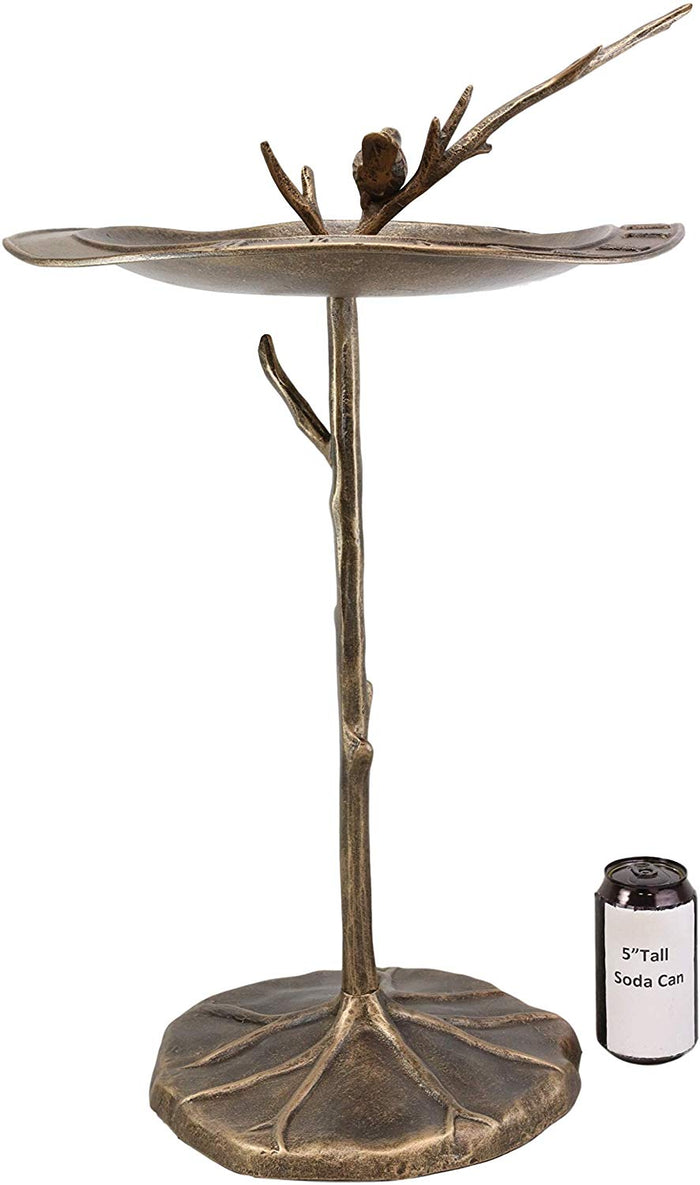 Ebros Gift Ebros Bluebird Perching On Twig Bird Bath Sundial Garden Decor 2 Feet Height