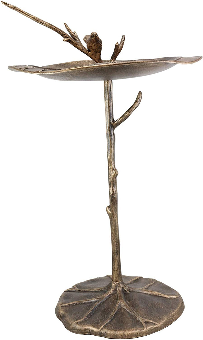 Ebros Gift Ebros Bluebird Perching On Twig Bird Bath Sundial Garden Decor 2 Feet Height