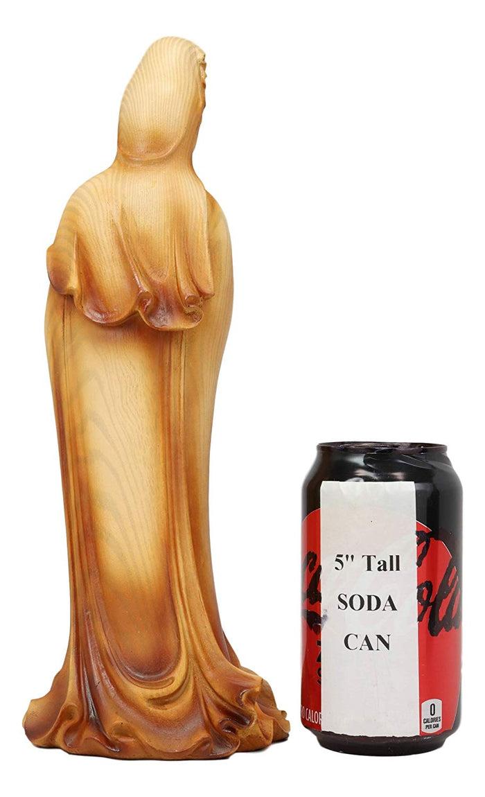 Ebros Gift Ebros Bodhisattva Kuan Yin Standing With A Jar Of Pure Water Statue 11.5" Tall Goddess Guan Yin Compassion Of All Buddhas Figurine Guanyin Faux Wood Resin