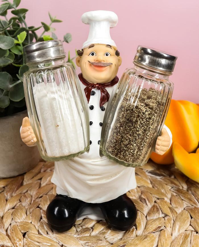 ebros gift Ebros Bon Appetit Wine Master Standing Chef Salt And Pepper Shakers Holder Set