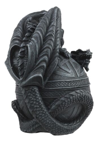 Ebros Gift Ebros Bone Collector Celtic Druid Dragon Sitting On Gyrosphere Orb Jewelry Box Statue