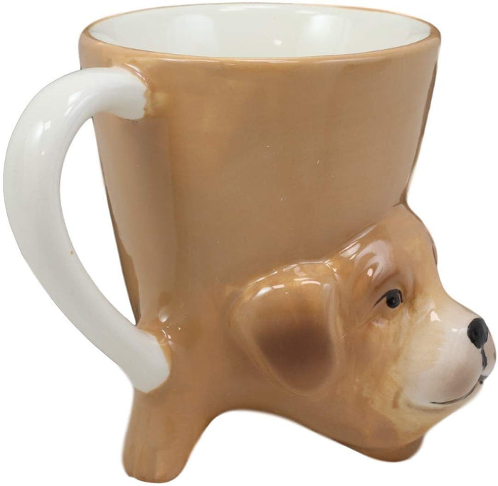 Ebros Gift Ebros Bottoms Up Acrobatic Chocolate Dog Coffee Mug Drink Cup 11oz Decor