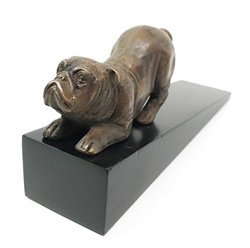 ebros gift Ebros Brass Made Crouching Muscular Bulldog Door Stop Stopper Wedge Home Decor