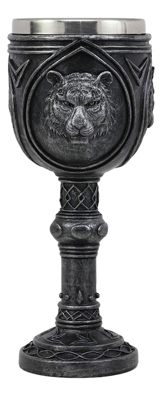 Ebros Gift Ebros Brazen Eye Of The Tiger Wine Goblet 7.5"H Jungle Hunter Drinking Chalice
