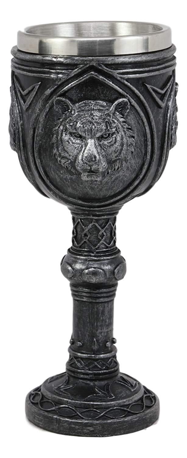 Ebros Gift Ebros Brazen Eye Of The Tiger Wine Goblet 7.5"H Jungle Hunter Drinking Chalice