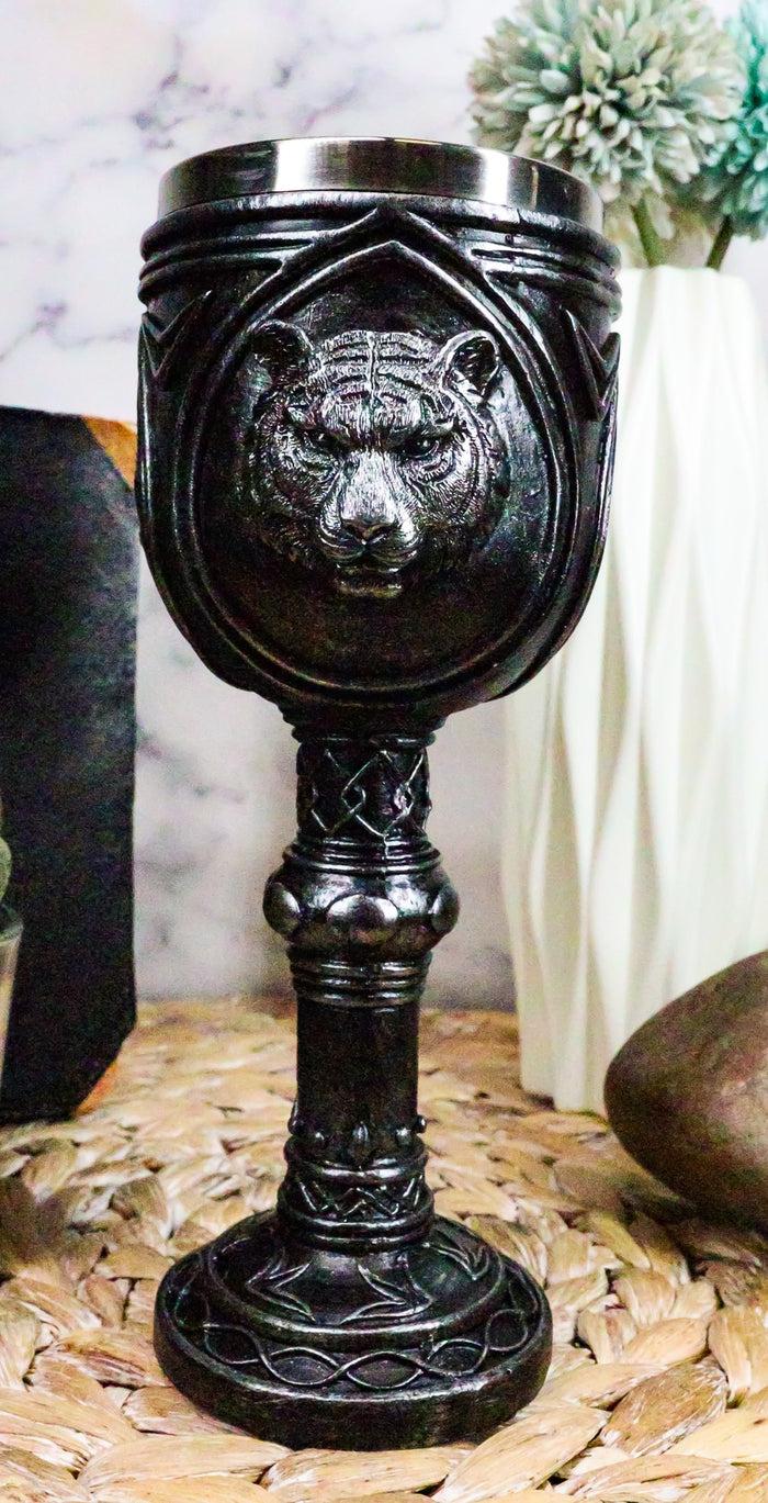 ebros gift Ebros Brazen Eye Of The Tiger Wine Goblet 7.5"H Jungle Hunter Drinking Chalice