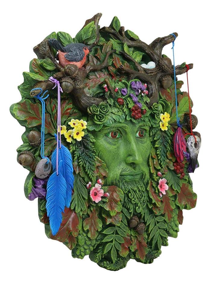 Ebros Gift Ebros Brigid Ashwood Colorful Nature Spirit God Celtic Greenman Hanging Wall Decor Plaque 12" High Wiccan Tree Of Life Forest Tree Ent Decorative Sculpture Mythical Fantasy Cernunnos Horned God