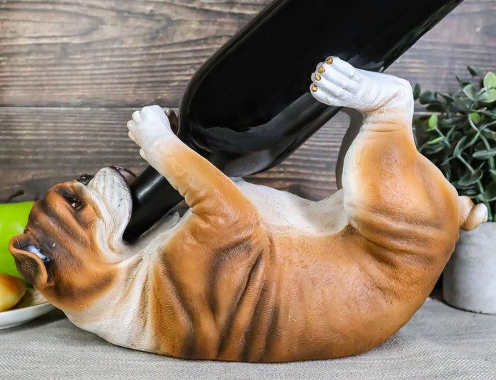 ebros gift Ebros British Bulldog Canine Dog 10.25" Long Wine Bottle Holder Caddy