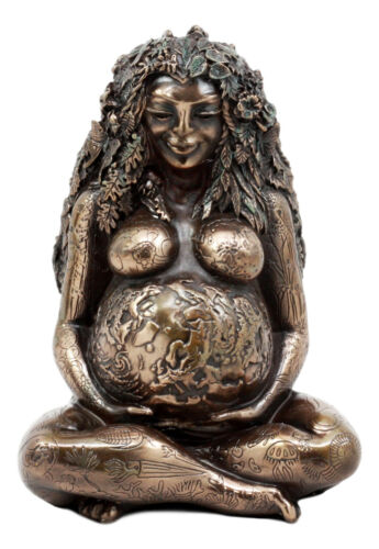 Ebros Gift Ebros Bronze Millennial Gaia Earth Mother Goddess Te Fiti Statue 7"H Oberon Zell