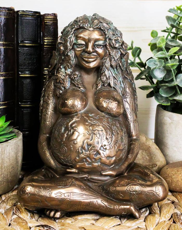 ebros gift Ebros Bronze Millennial Gaia Earth Mother Goddess Te Fiti Statue 7"H Oberon Zell