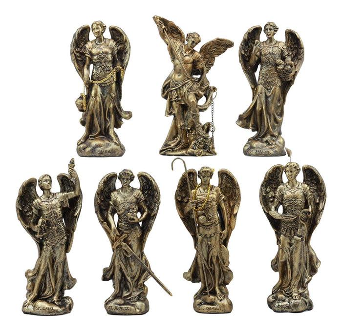 ebros gift Ebros Bronzed Byzantine Orthodox Catholic Church Seven Archangels Statue Set 4.75"Tall