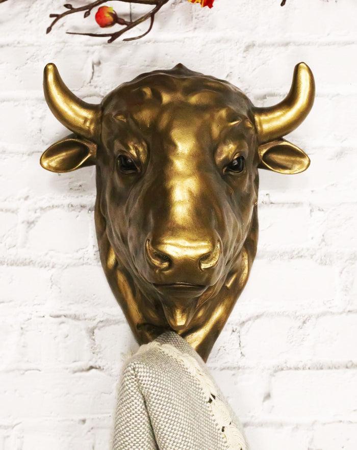 ebros gift Ebros Bronzed Charging Bull Bust Wall Hook Hanger Animal Safari Trophy Taxidermy Decor