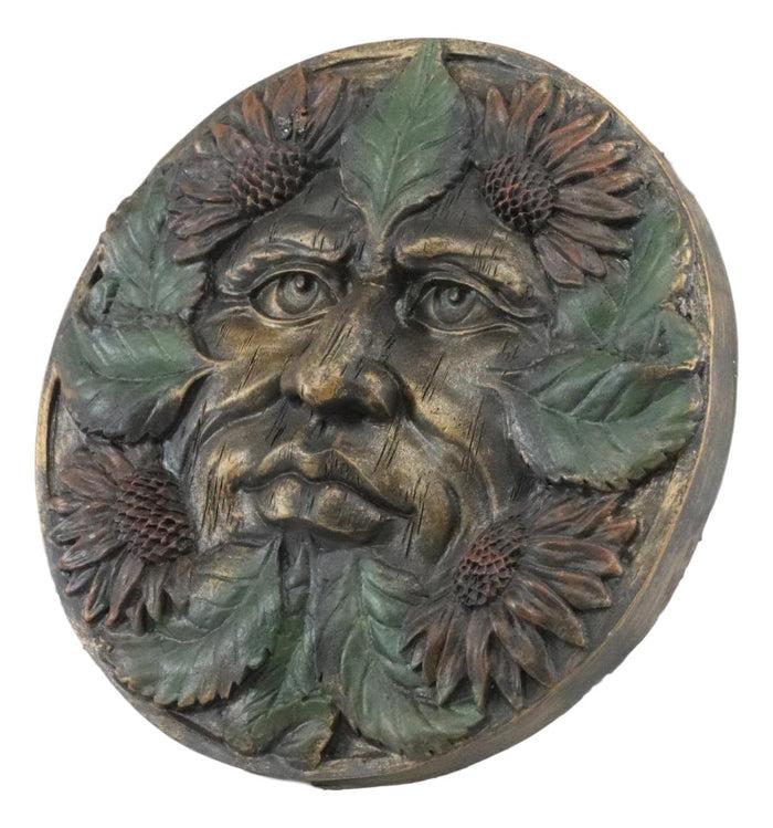 Ebros Gift Ebros Bronzed Four Seasons Tropics Summer Celtic Greenman Pan Wall Decor Sunflower
