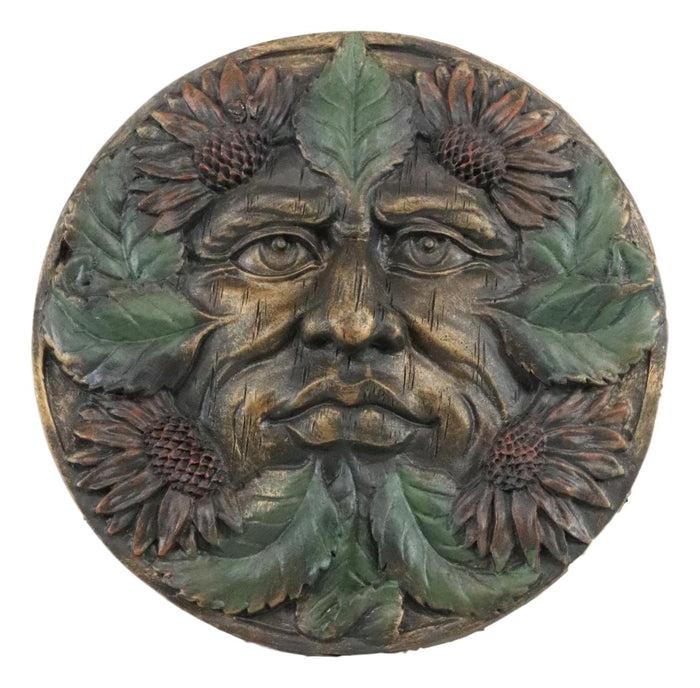 Ebros Gift Ebros Bronzed Four Seasons Tropics Summer Celtic Greenman Pan Wall Decor Sunflower