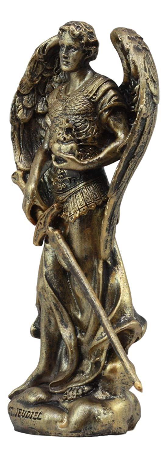 Ebros Gift Ebros Bronzed Greek Orthodox Christian Church Archangel Of The Angelic Council Statue 5" Tall Figurine (Jehudiel The Laudation Of God)