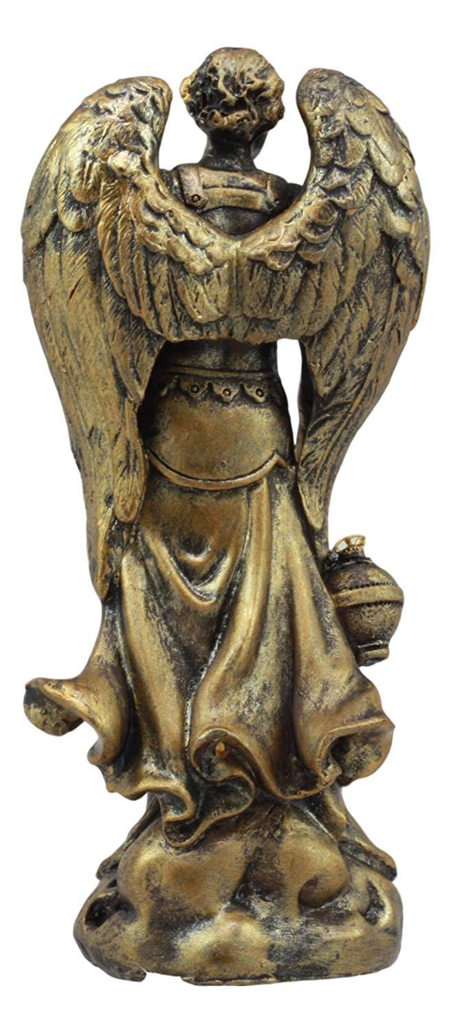 Ebros Gift Ebros Bronzed Greek Orthodox Christian Church Archangel Of The Angelic Council Statue 5" Tall Figurine (Sealtiel The Prayer Of God)