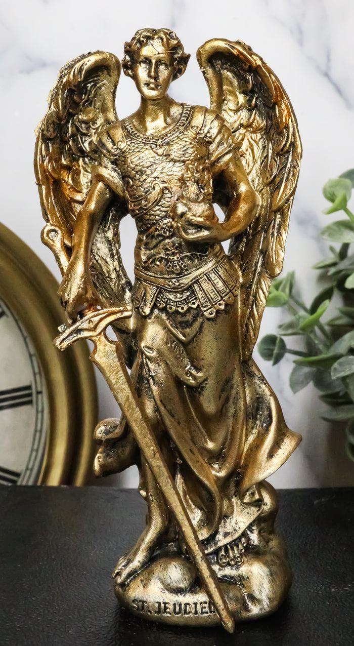Ebros Gift Ebros Bronzed Greek Orthodox Christian Church Archangel Of The Angelic Council Statue 5" Tall Figurine (Jehudiel The Laudation Of God)