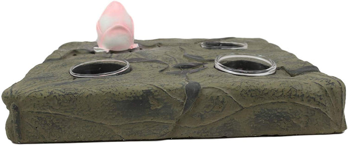 Ebros Gift Ebros Buddha Lotus Flower On Lily Leaf Pads Trio Tea Light Votive Candle Holders