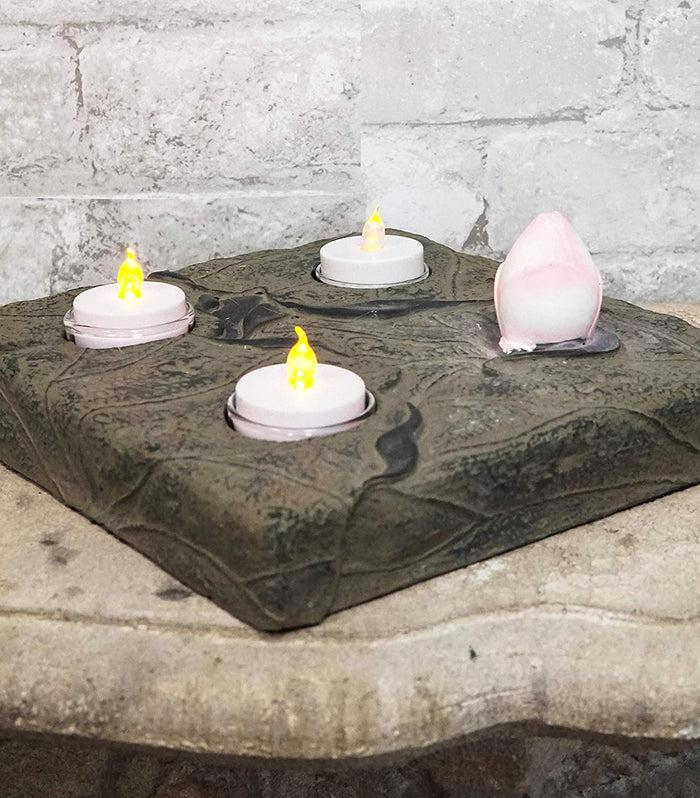 ebros gift Ebros Buddha Lotus Flower On Lily Leaf Pads Trio Tea Light Votive Candle Holders