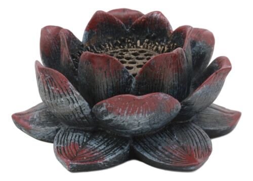 Ebros Gift Ebros Buddha Padma Lotus Incense Holder Burner Figurine 4" Diameter Eastern Enlightenment Buddhist Meditation Home Fragrance Decor Accessory Statue