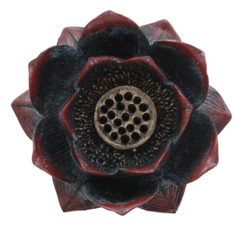 Ebros Gift Ebros Buddha Padma Lotus Incense Holder Burner Figurine 4" Diameter Eastern Enlightenment Buddhist Meditation Home Fragrance Decor Accessory Statue