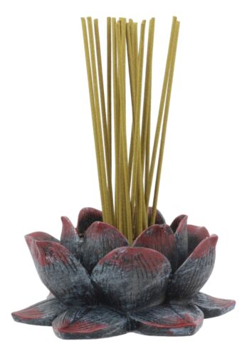 ebros gift Ebros Buddha Padma Lotus Incense Holder Burner Figurine 4" Diameter Eastern Enlightenment Buddhist Meditation Home Fragrance Decor Accessory Statue