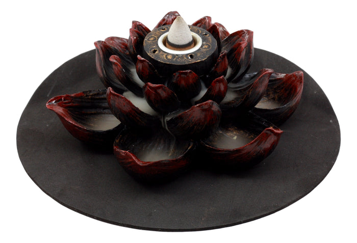 Ebros Gift Ebros Buddha Padma Lotus Incense Stick Backflow Cone Holder Burner Figurine