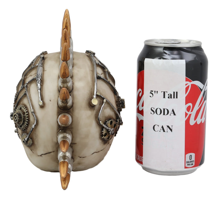 Ebros Gift Ebros Bullet Ammo Mohawk Punk Rock Steampunk Skull Figurine With Painted Gearwork 7'L