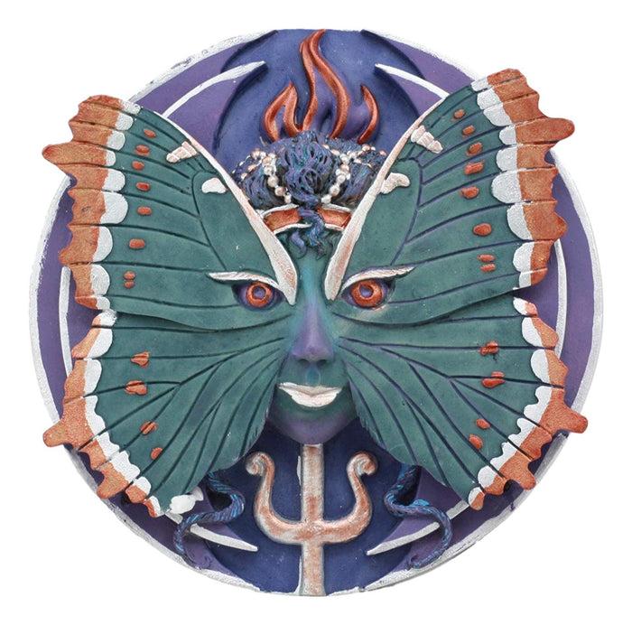 Ebros Gift Ebros Butterfly Metamorphosis Psyche Spirit Goddess Decor Wall Plaque 5.25" Diameter Wiccan Wicca Art Decorative Sculpture By Oberon Zell