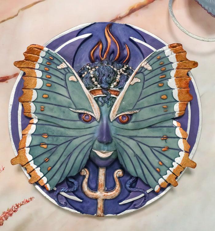 ebros gift Ebros Butterfly Metamorphosis Psyche Spirit Goddess Decor Wall Plaque 5.25" Diameter Wiccan Wicca Art Decorative Sculpture by Oberon Zell