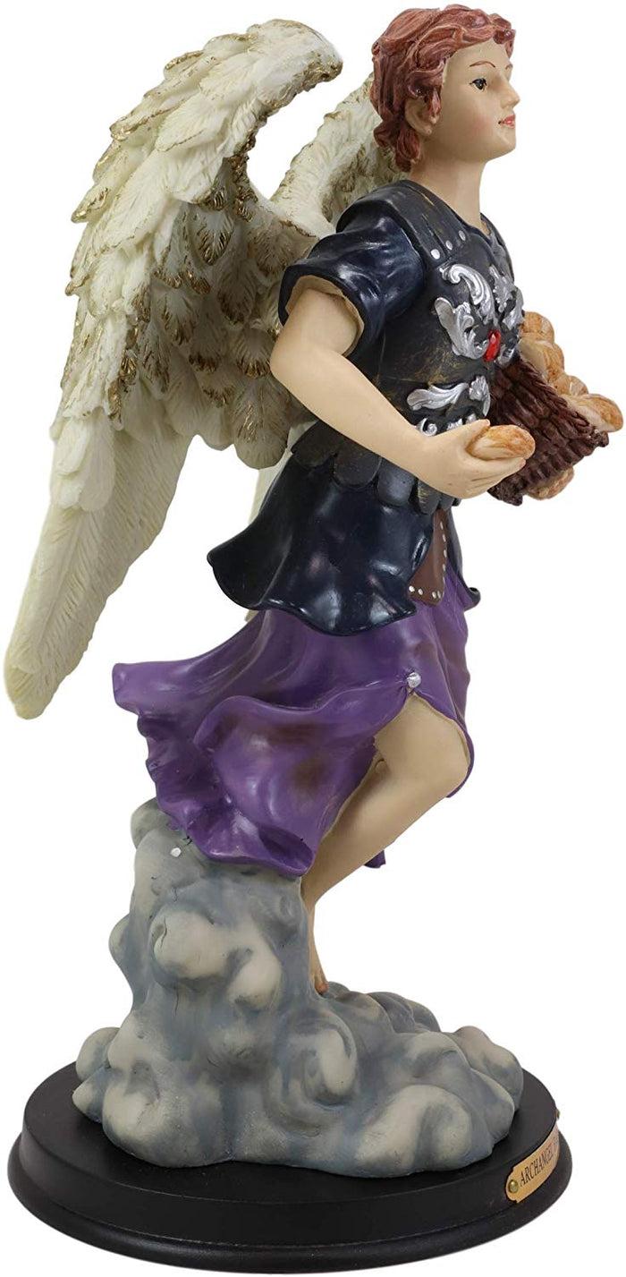 Ebros Gift Ebros Byzantine Archangel Saint Barachiel With Brass Name Plate Wooden Base 12"H