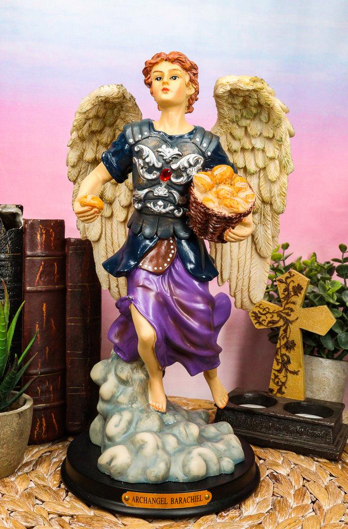 ebros gift Ebros Byzantine Archangel Saint Barachiel with Brass Name Plate Wooden Base 12"H