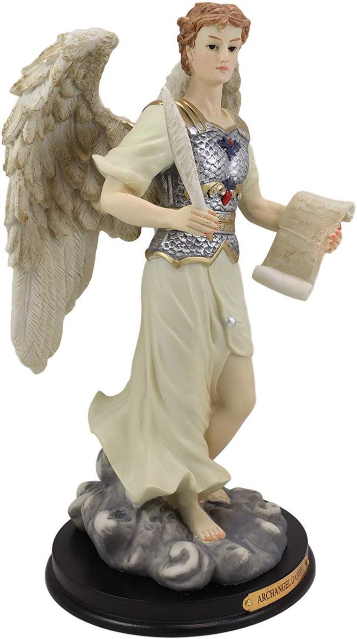 Ebros Gift Ebros Byzantine Archangel Saint Gabriel With Brass Name Plate Wooden Base 12"H