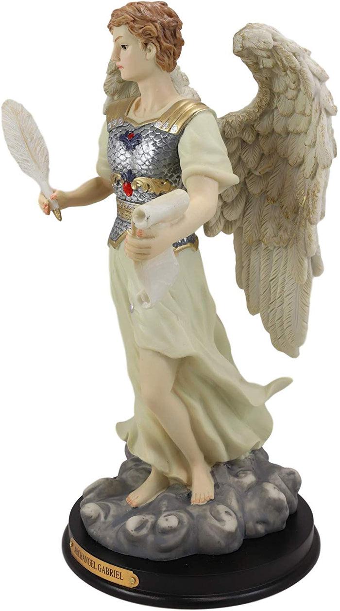 Ebros Gift Ebros Byzantine Archangel Saint Gabriel With Brass Name Plate Wooden Base 12"H