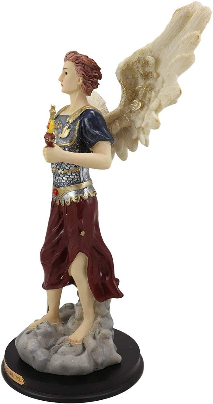 Ebros Gift Ebros Byzantine Archangel Saint Jehudiel With Brass Name Plate Wooden Base 14"H