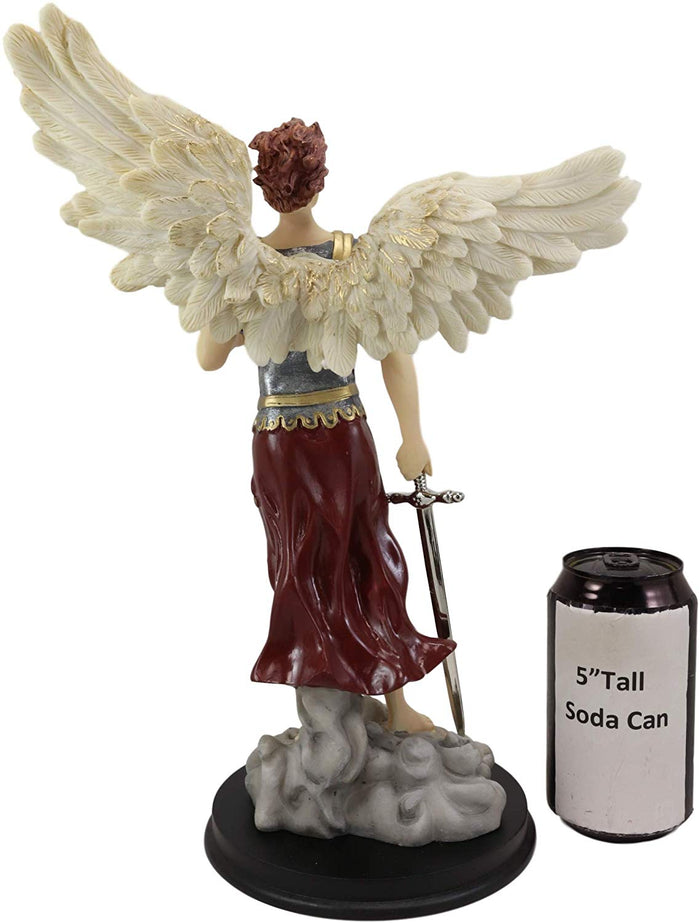 Ebros Gift Ebros Byzantine Archangel Saint Jehudiel With Brass Name Plate Wooden Base 14"H