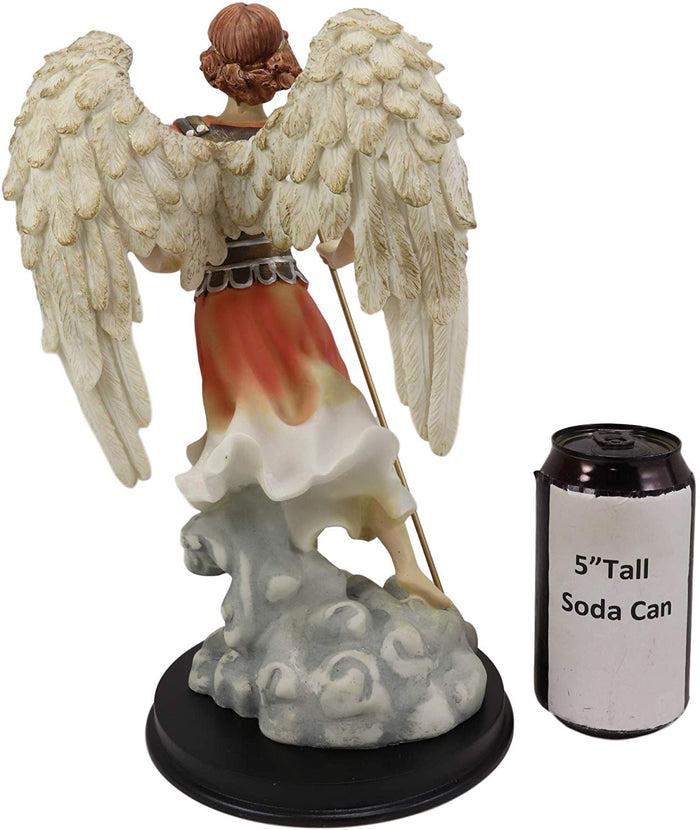 Ebros Gift Ebros Byzantine Archangel Saint Raphael With Brass Name Plate Wooden Base 12"H