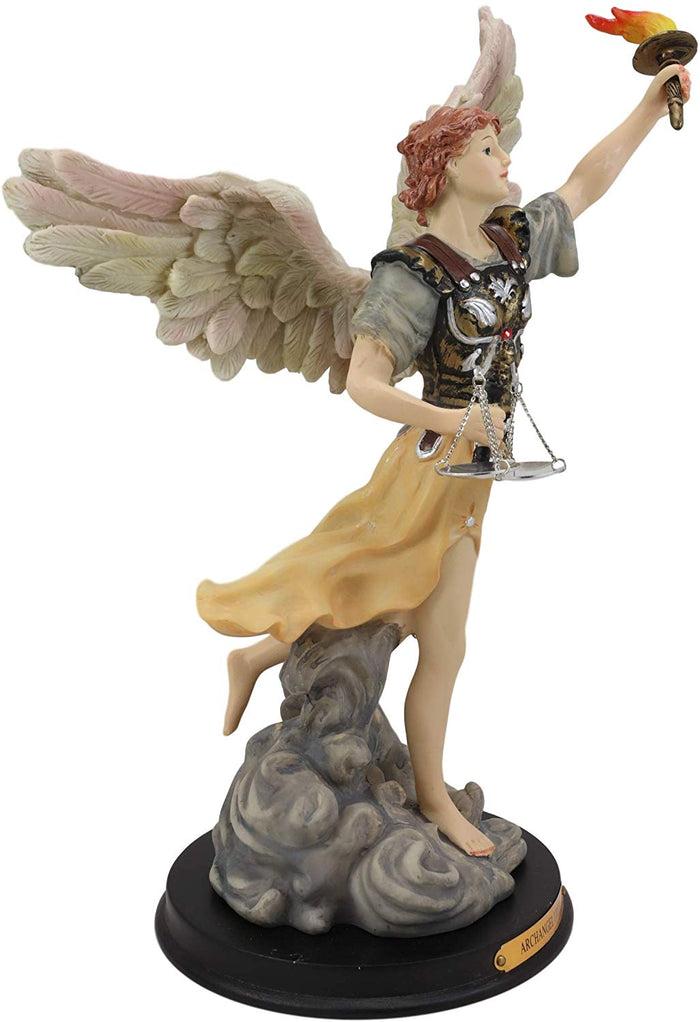 Ebros Gift Ebros Byzantine Archangel Saint Uriel Statue With Brass Name Plate Wooden Base