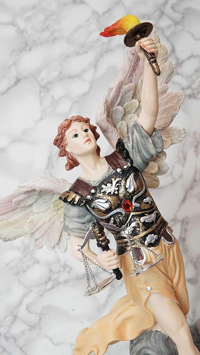 Ebros Gift Ebros Byzantine Archangel Saint Uriel Statue With Brass Name Plate Wooden Base