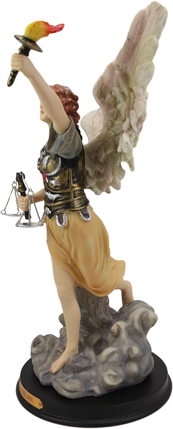 Ebros Gift Ebros Byzantine Archangel Saint Uriel Statue With Brass Name Plate Wooden Base