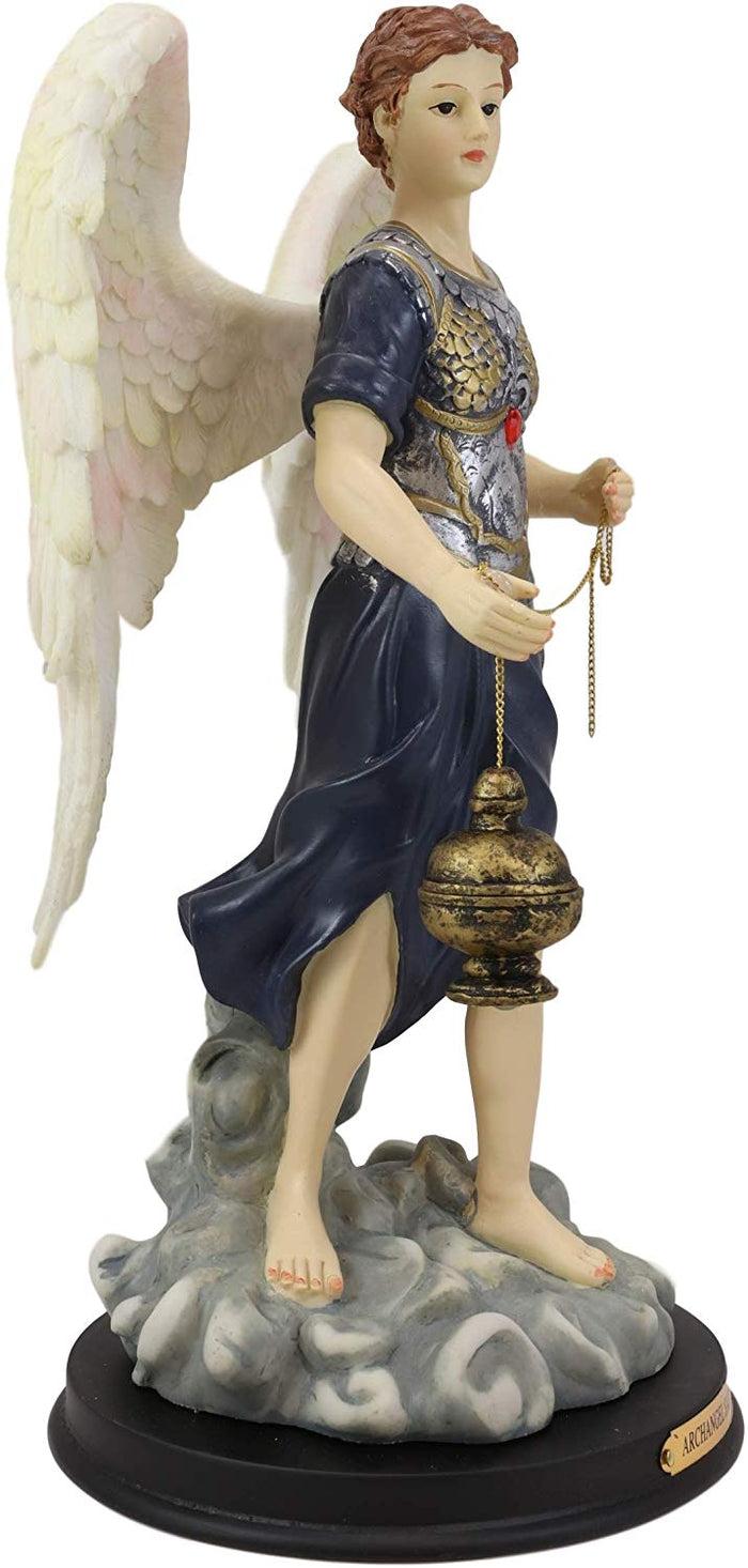 Ebros Gift Ebros Byzantine Colorful Archangel Sealtiel Statue With Brass Name Plate 12"H